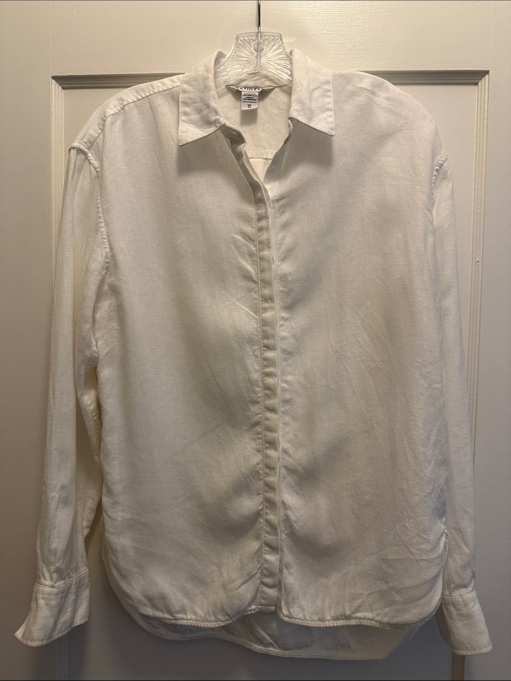 Athleta Midday Relaxed Linen Poplin Shirt White Size XS